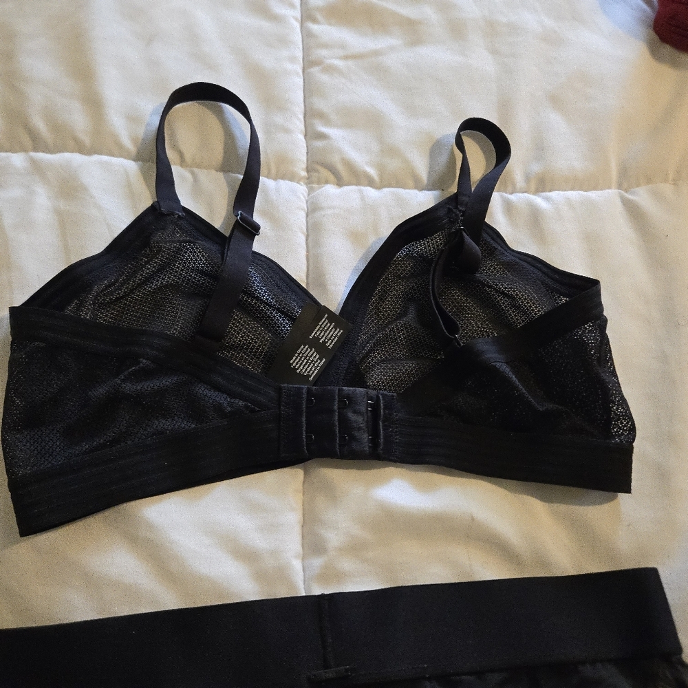 2 For 1 Deal! DKNY Black Mesh And Tan Mesh Panty/ Bralette Sets. Size M